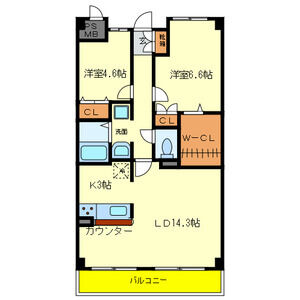 2LDK 間取り図