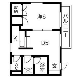 1DK 間取り図