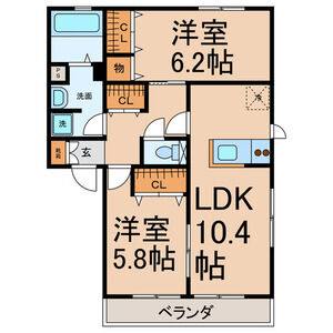 2LDK 間取り図