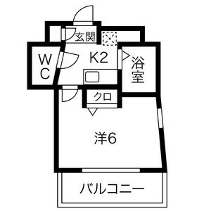 1K 間取り図