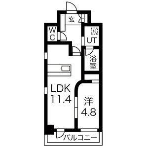 1LDK 間取り図