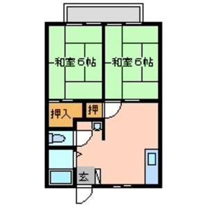 2DK 間取り図