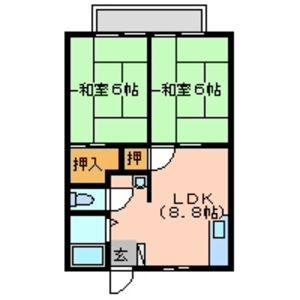 2DK 間取り図