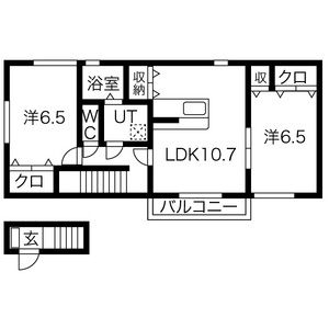 2LDK 間取り図
