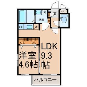 1LDK 間取り図