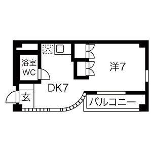 1DK 間取り図