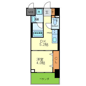 1DK 間取り図