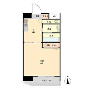 1DK 間取り図