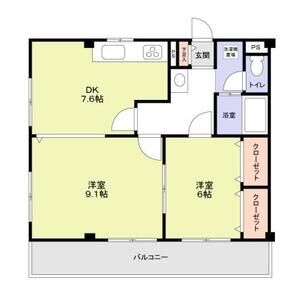 2DK 間取り図