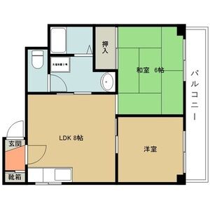 2DK 間取り図