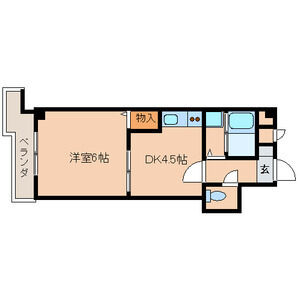 1DK 間取り図
