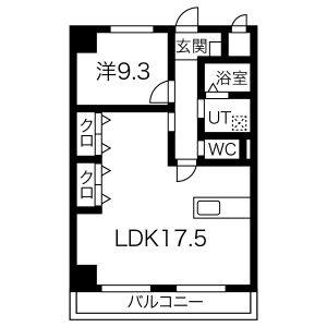 1LDK 間取り図
