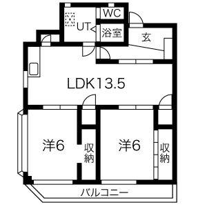2LDK 間取り図