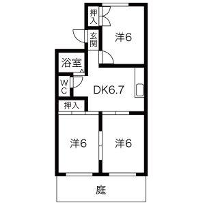 3DK 間取り図