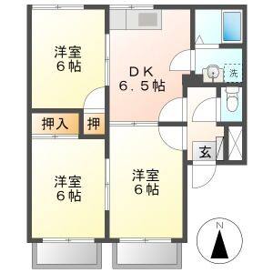 3DK 間取り図