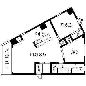 2LDK 間取り図