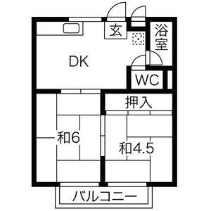 2DK 間取り図