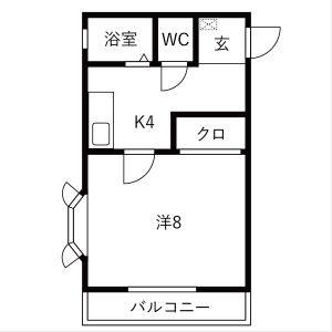 1K 間取り図