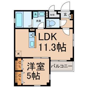 1LDK 間取り図