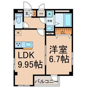 1LDK 間取り図