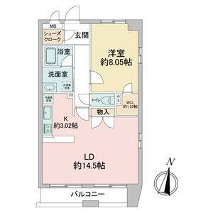 1LDK 間取り図