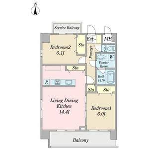 2LDK 間取り図