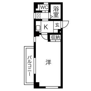 1K 間取り図