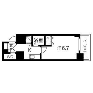 1K 間取り図