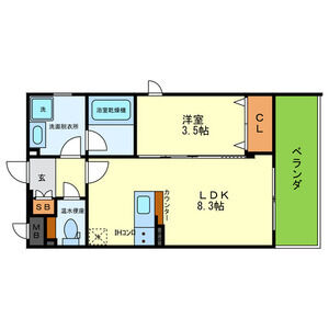 1LDK 間取り図