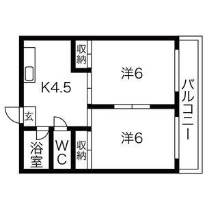 2DK 間取り図