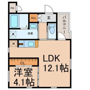 1LDK 間取り図