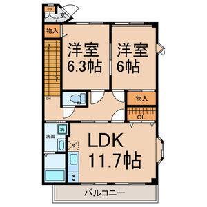2LDK 間取り図