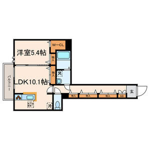 1LDK 間取り図