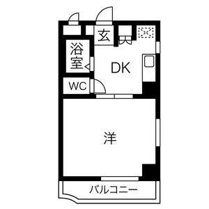 1DK 間取り図