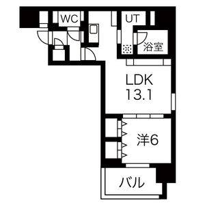 1LDK 間取り図