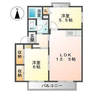 2LDK 間取り図