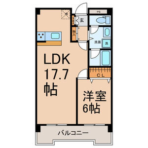 1LDK 間取り図