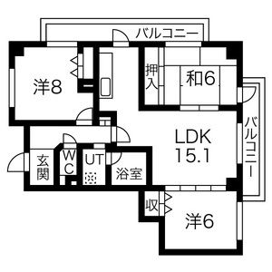 3LDK 間取り図