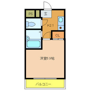 1K 間取り図