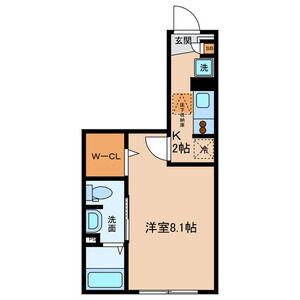 1K 間取り図