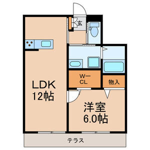 1LDK 間取り図