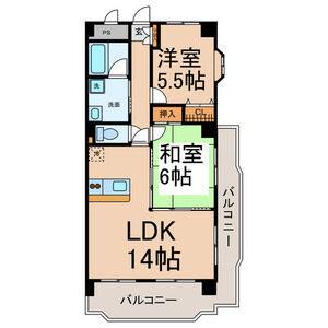 2LDK 間取り図