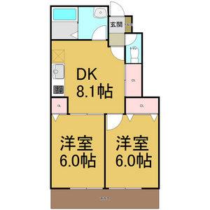 2DK 間取り図