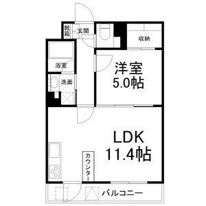 1LDK 間取り図
