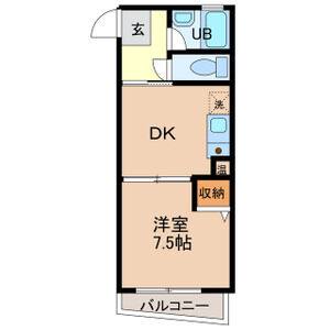 1DK 間取り図
