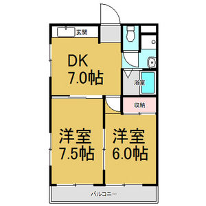 2DK 間取り図