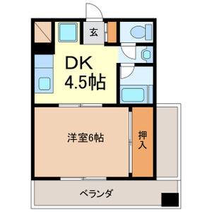 1DK 間取り図