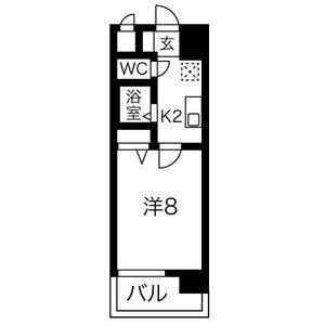 1K 間取り図