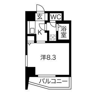 1K 間取り図