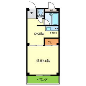 1DK 間取り図